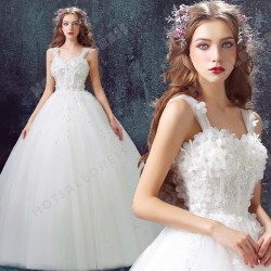 Sweet Princess Bride Diamond Flower Lace tutu 2016 New Custom Made Wedding Dress – Wedding ...