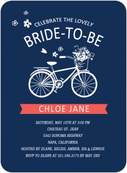 Blue Wedding Bicycle Bridal Invitation Cards HPB130 [HPB130]