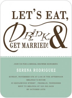 Eat And Drink Bridal Shower Invitation Cards HPB137 [HPB137]