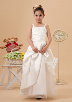 US$105.99 2015 Taffeta Ruched Floor Length Ivory Zipper Straps Sleeveless