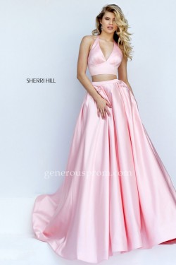 Two Piece Bright Pink Sherri Hill Prom Dresses 50053 with Beaded Pockets – $198.00 : Prom  ...