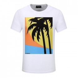 Dsquared2 Men D136 Palm Trees Short Sleeves T-Shirt White