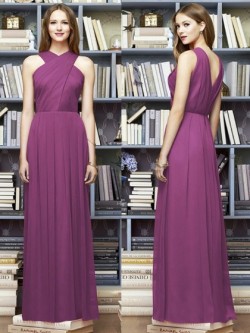 Floor-length A-line Chiffon with Ruffles Different Bridesmaid Dress in UK