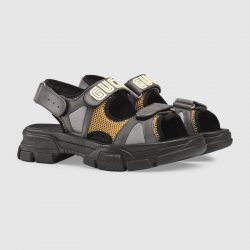 Leather and mesh sandal – Gucci Sandals