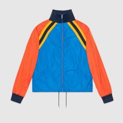 Nylon jacket with tiger appliqué – Gucci Outerwear & Leather Jackets