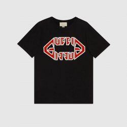 Oversize t-shirt with metal Gucci print – Gucci Gifts for Men