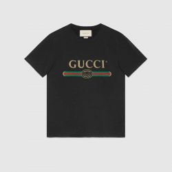 Oversize washed T-shirt with Gucci logo – Gucci Men’s T-shirts & Polos