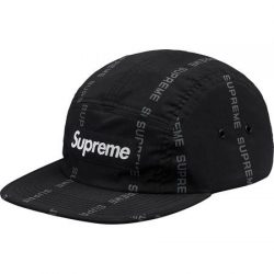 Supreme Reflective Text Camp Cap- Black – Streetwear Official