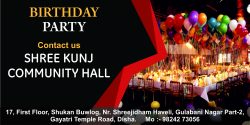 Community hall for Birthday party.