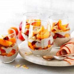 Nectarine and apricot coconut chia puddings Recipe