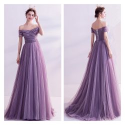 Off Shoulder Purple Bridesmaid Dresses for Wedding 2021