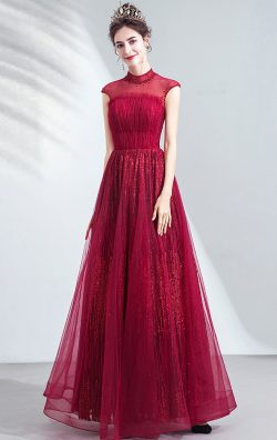 Red Formal Dresses Online Australia Organza a line Evening Gowns 2021-2022