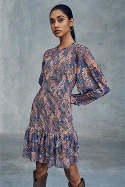 Print Shirred Mini Dress | Workwear Dresses