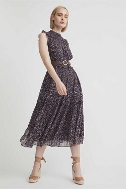 Euphoria Print Frill Tiered Midi Dress – Women’s Workwear Dresses | Witchery
