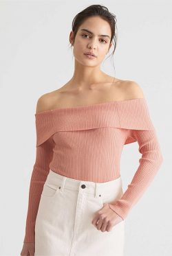 Off Shoulder Rib Knit – Women’s Long Sleeve Tops | Witchery