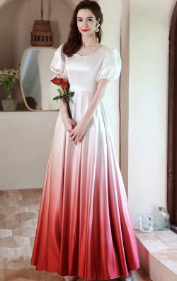 Formaldressau White and Red Satin Formal Dress Online