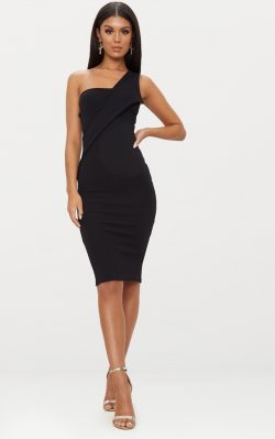 Black Asymmetric Strap dress