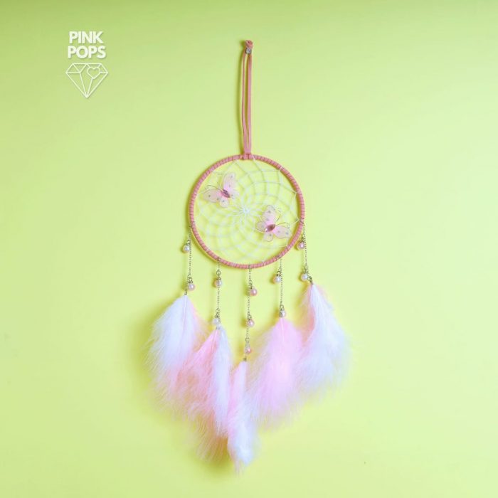 Cute Pink Butterfly Dream Catcher