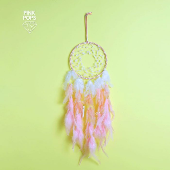 Cute White & Pink Fairy Light Dream Catcher