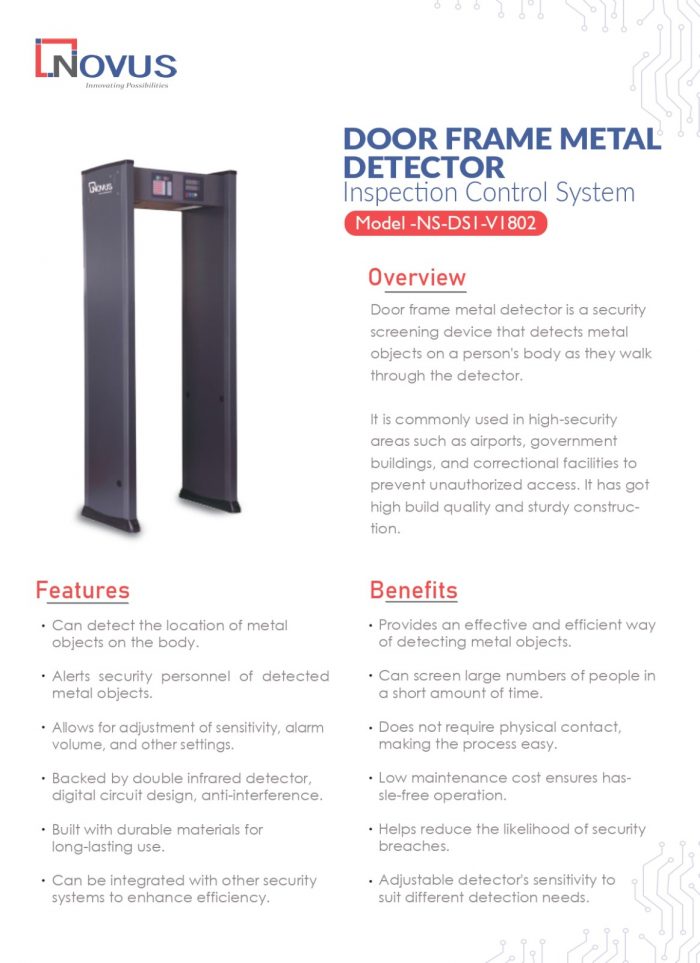 Door frame metal detector