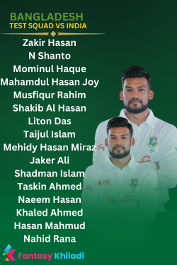 Bangladesh Announce Squad For Test Series for 2024