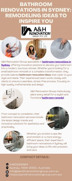 Bathroom Renovations in Sydney: Remodeling Ideas to Inspire You