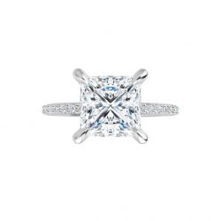 Grace – Princess Moissanite Ring with Pavé Band