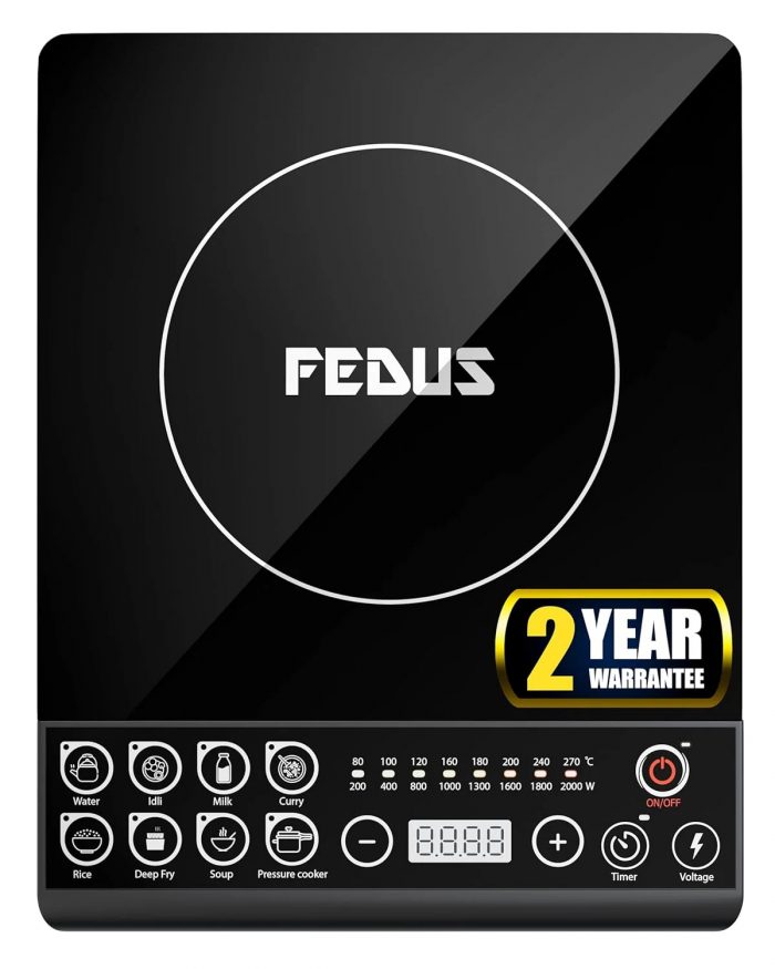 FEDUS Elema BIS Certified Induction Stoves, 2000W induction stove With Auto Pot Detection, Auto- ...