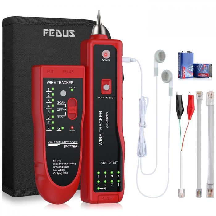 FEDUS Lan Tester with Wire Tracker, LAN Network Cable Tracer, Cable Tracker Line Finder, RJ11 RJ ...