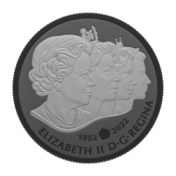 1 oz 2022 Her Majesty Queen Elizabeth II Royal Cypher Black Rhodium Plated Silver Coin | Royal C ...