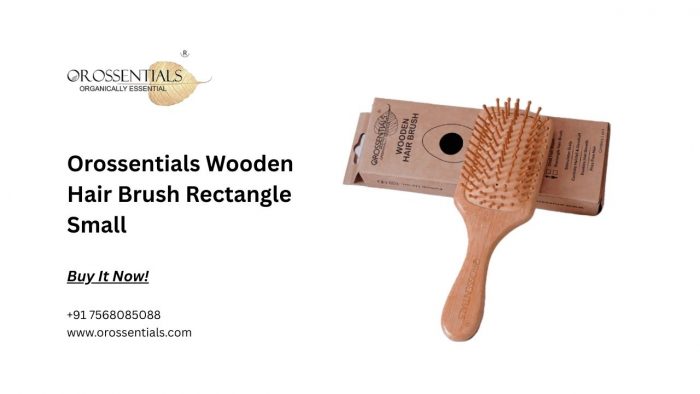 Orossentials Wooden Hair Brush Rectangle Small