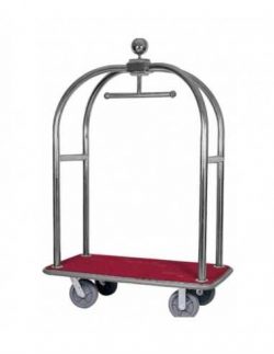 Trolley portavaligie e portabiti – Base legno – Moquette nero