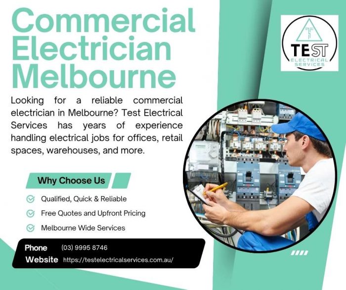 Trusted Commercial Electrician Melbourne | Test Electrical Services