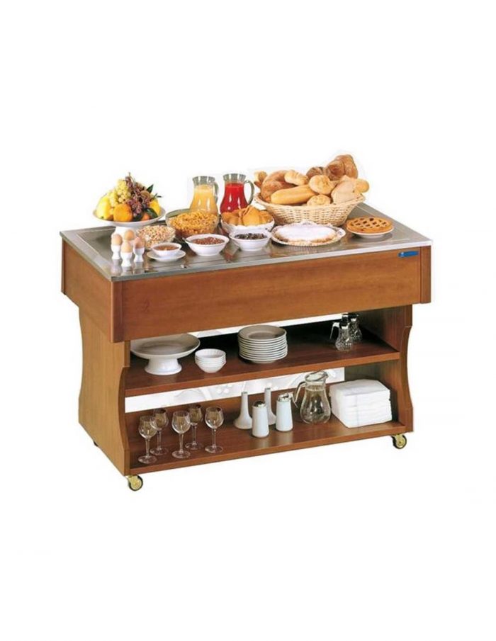 Neutral exhibition island – No hood – Wood structure
