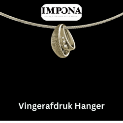 Elegante Vingerafdruk hanger met zirkonia van Impona