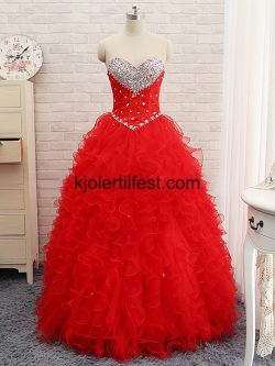 Rød Kjæreste Skoleball Tyll Quinceanera Kjoler – Kjolertilfest.com