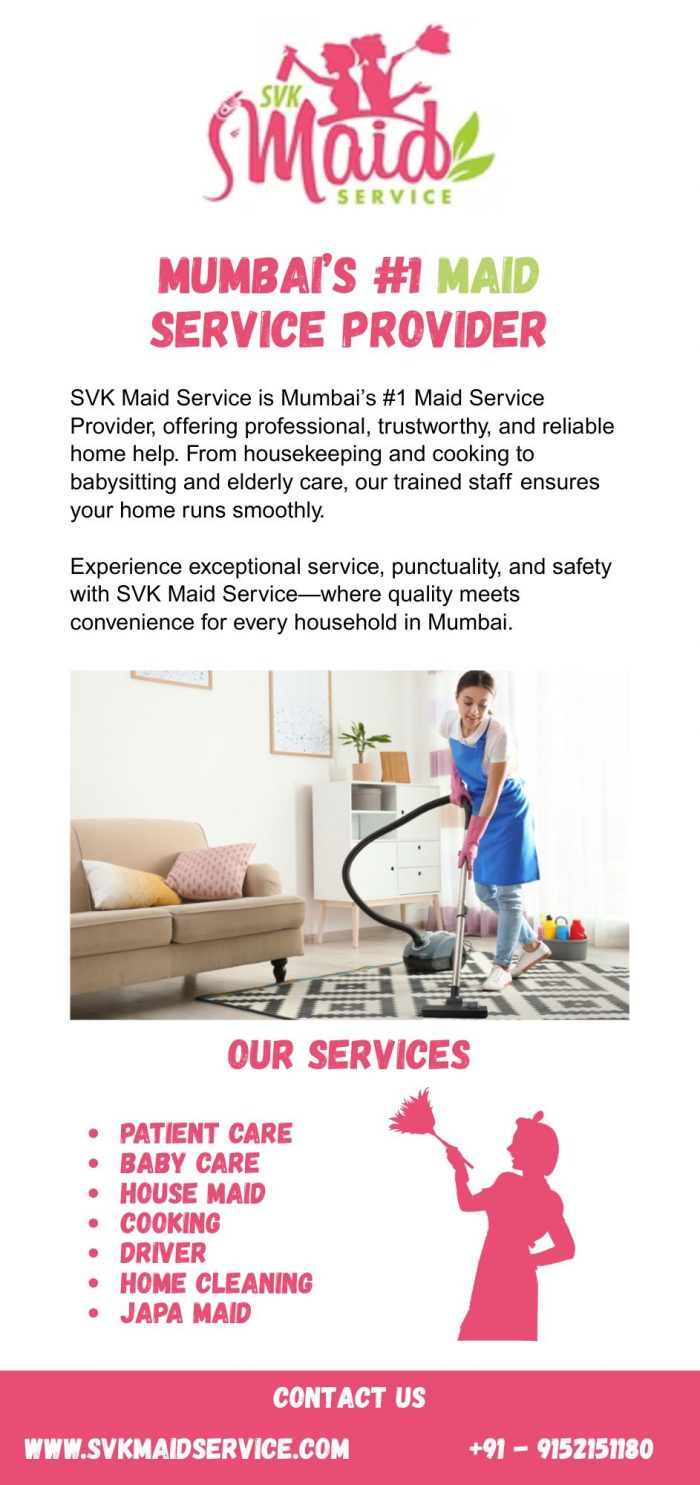 Mumbai’s #1 Maid Service Provider – SVK Maid Service