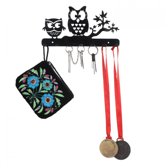 Stylish Black Metal Key Holder for Home & Office