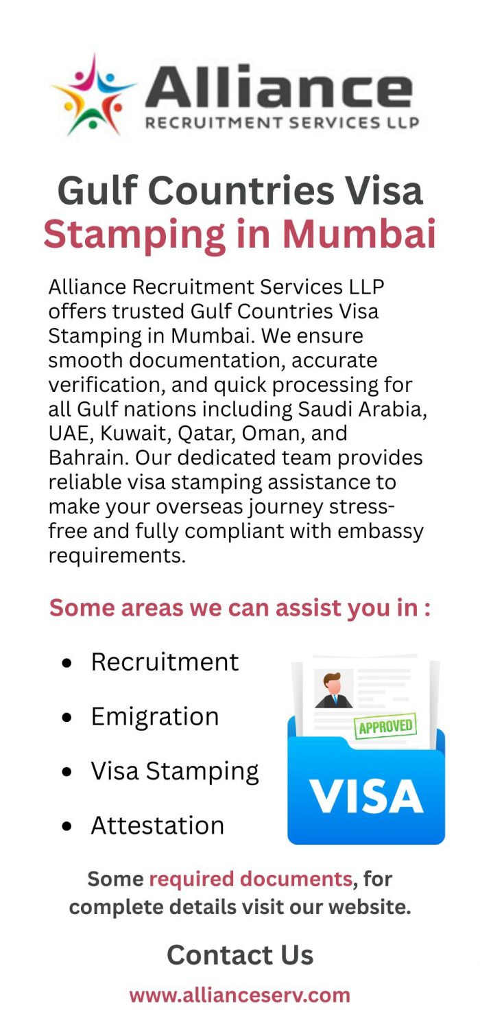Alliance Recruitment – Gulf Countries Visa Stamping in Mumbai