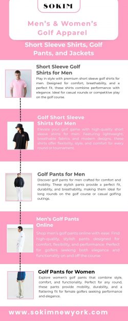 Men’s & Women’s Golf Apparel: Short Sleeve Shirts, Golf Pants, and Jackets