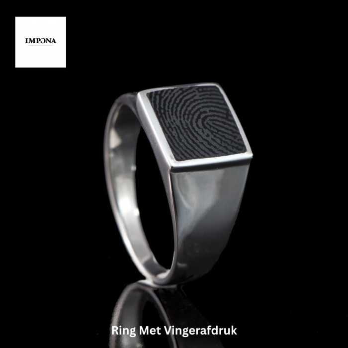 Ring Met Vingerafdruk onyx | Impona Gepersonaliseerd Aandenken