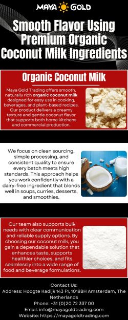Smooth Flavor Using Premium Organic Coconut Milk Ingredients