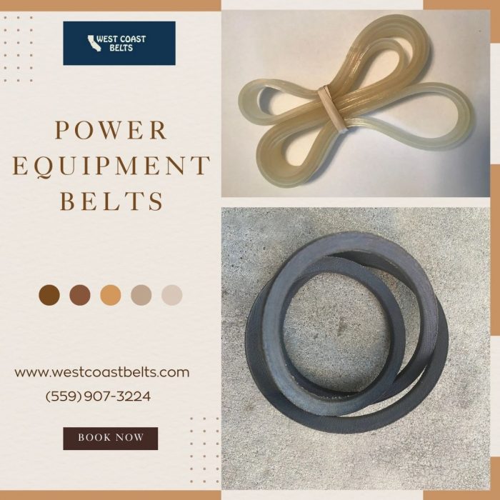 Power Equipment Belts by West Coast Belts for Reliable Performance