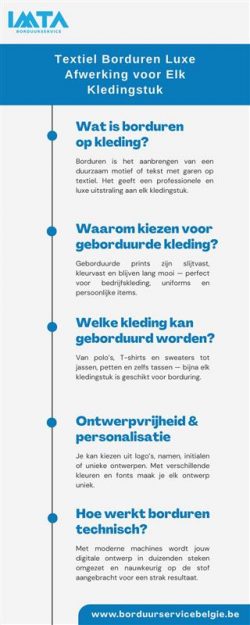 Textiel Borduren Luxe Afwerking Voor ELK Kledingstuk