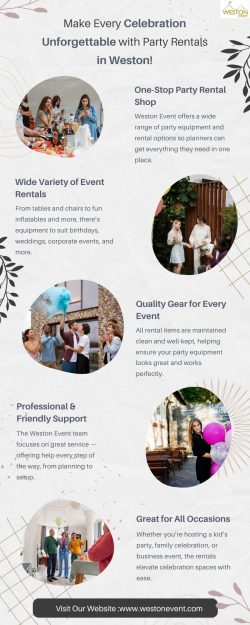 Make Every Celebration Unforgettable with Party Rentals in Weston!