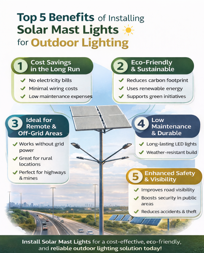 Top Benefits of Solar Mast Lights for Outdoor Lighting