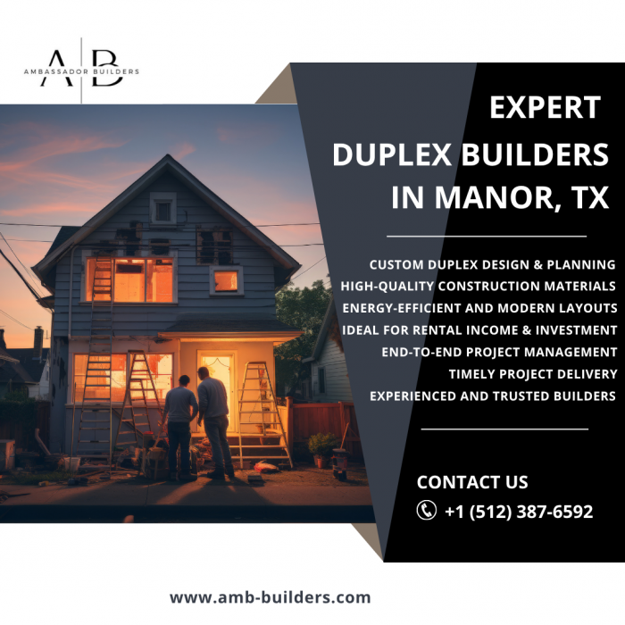 Expert Duplex Builders in Manor, TX