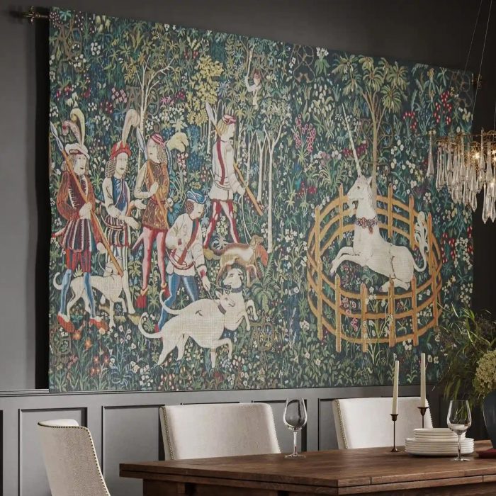 Classic Unicorn Tapestry Inspired By Historic European Artistry