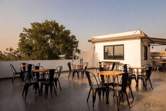 Rooftop Cafe in Hauz Khas At Minimalist Poshtel & Suites
