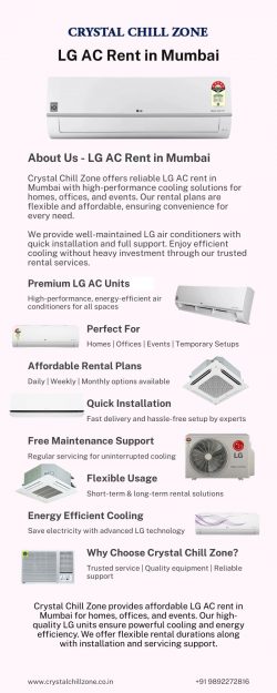 LG AC Rent in Mumbai – Crystal Chill Zone